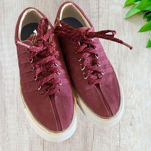 KSwiss Maroon Canvas Sneakers